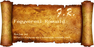 Fegyveresi Romuald névjegykártya